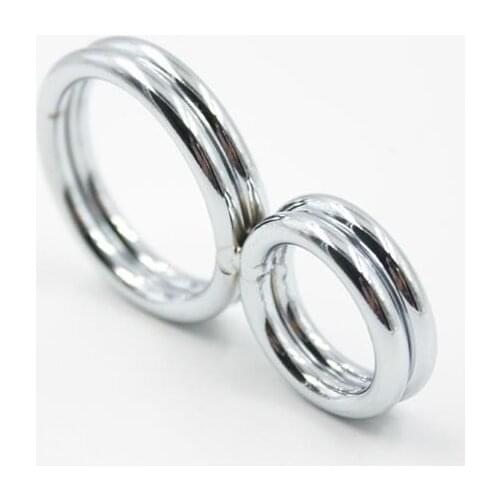 Cock Ring Metal Lock Penis Ring Delay Ring Eight-character Metal Lock Fine Ring