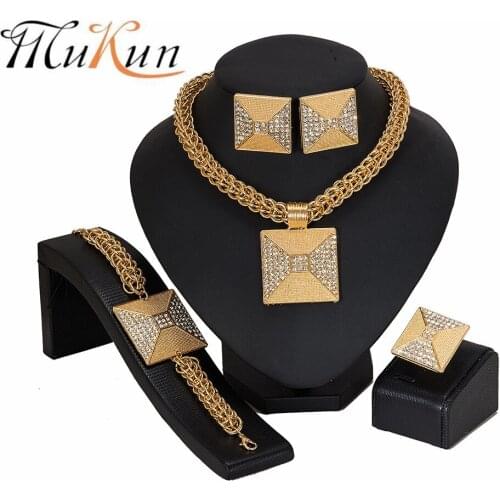 MUKUN Dubai gold-colorful Luxury Jewelry Sets Brand italian jewelry sets for women Fashion statement jewelry set Wholesale