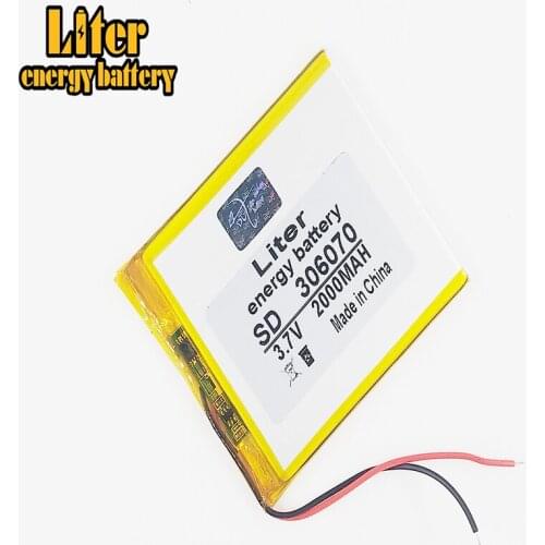 3.7V 2000mAh Lithium Polymer LiPo Rechargeable Battery cells power For PAD GPS PSP Vedio Game E-Book Tablet PC Power Bank 306070