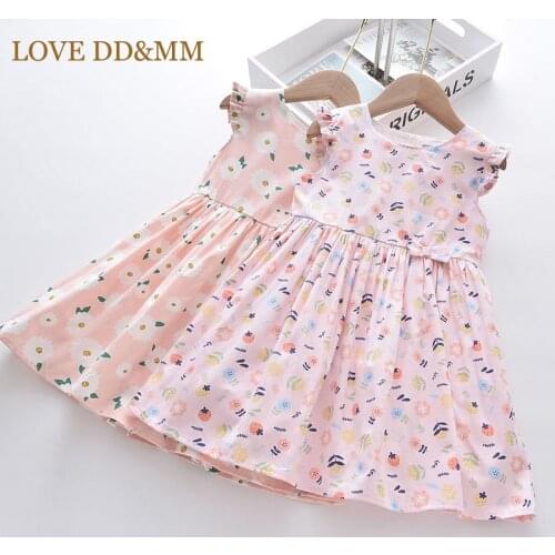 LOVE DD&MM Baby Girls Print Dress Costumes Fashion Summer Flower Dresses Kids Birthday Party Vestidos 3-8 Y