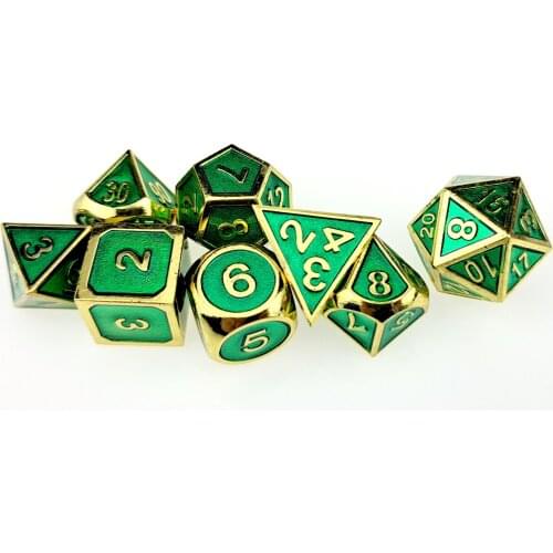 Metal DND Dice Super Heavy Set of 8 D&D Dice for Dungeons and Dragons Games