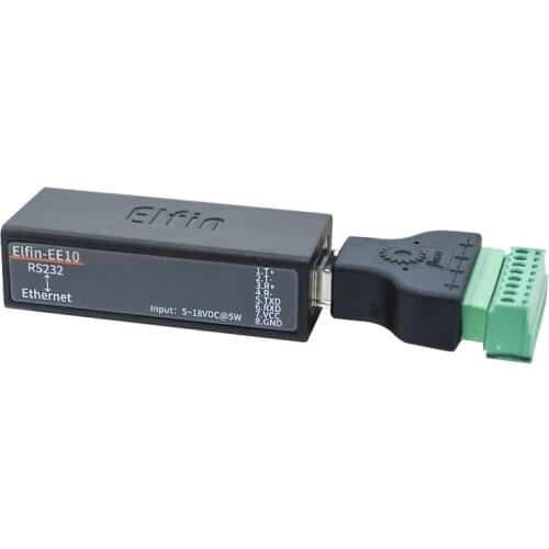 RS232 Serial Port to Ethernet Server Converter Module Wireless Networking Device Support TCP/IP Telnet Modbus Protocol EE10A