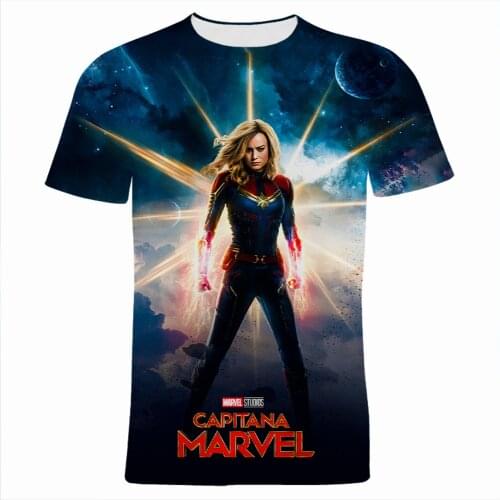 3D Print Captain Marvel T Shirt For Men Summer Casual Streetwear Women Tee Shirts Short Sleeve Harajuku Children Clothing