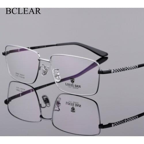 Men Square Big Face Frame Pure Titanium Eyeglasses Frame Business Casual Super Light Quality Male Prescription Septacles Frames