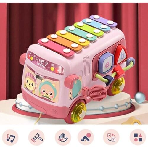 Musical Instrument Baby Rattles Mobiles Toys Xylophone Knock Piano Bus Beads Blocks Montessori Educational Toy For Children