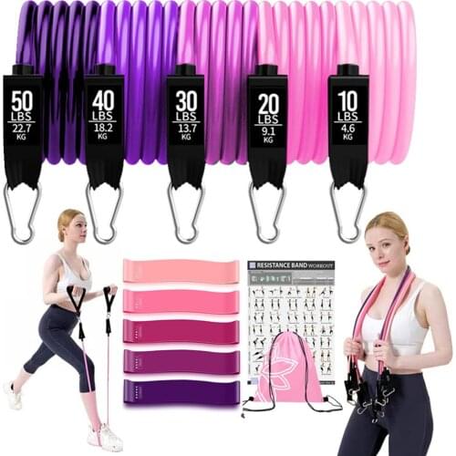 Resistance Loop Band Set Butt and Legs 12/19 Pcs Home Gym Exercise Set Progressive Strength Training Fitness Workout Equipments