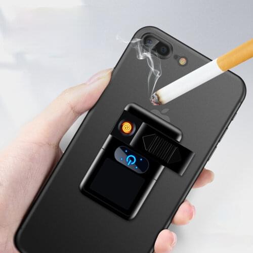 Heating Wire Lighter Creative Mobile Phone Holder Cigarette Lighter LCD Sensor Switch Personality Charging Lighter Gift for Men