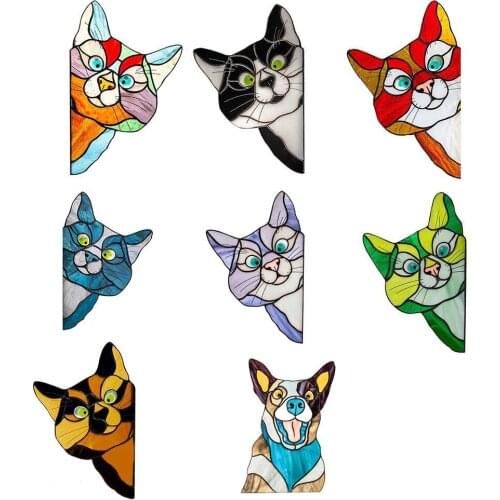 Funny Cat Dog Stickers Household Wall Windows Car Glass Decoration Stickers Cat Lover Gift Festival Decor