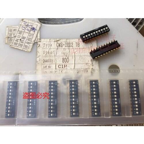 Original new 100% CWS-1002TB gold-plated foot 2.54mm dial switch 10-bit coded 10P SMD