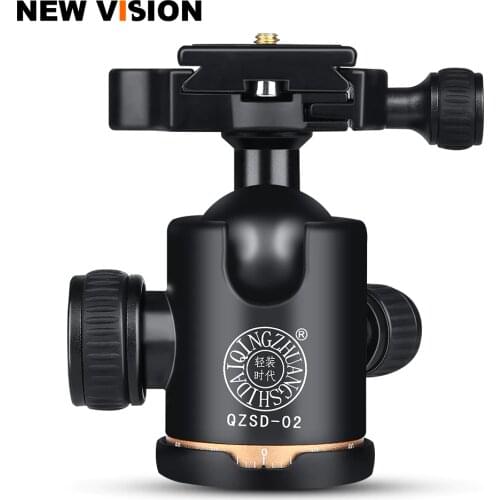 QZSD-02 Aluminum 360 Degree Panoramic Swivel Camera Tripod Ball Head with Quick Release Plate for DSLR Cameras