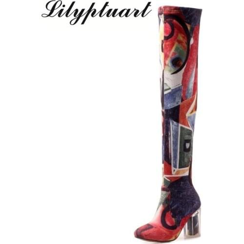 Sexy Women Over The Knee High Boots High Heels Autumn Winter Long Party Shoes Woman Tight High Dancing boots for women