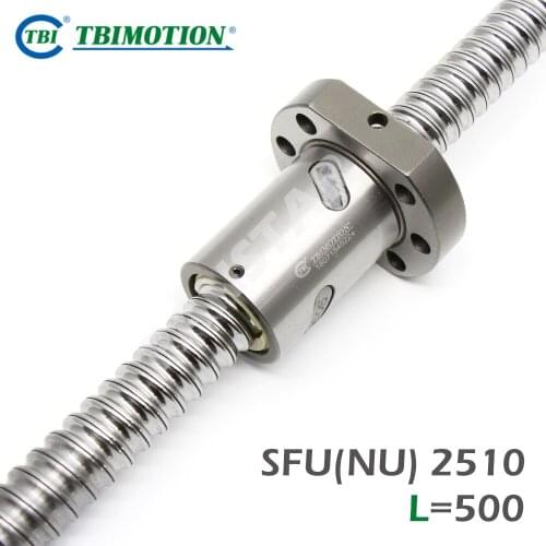 TBI Motion SFNU2510 SFU2510 C7 Ball Screw Professional end machining thread shaft 500mm High Precision long life span cnc kits