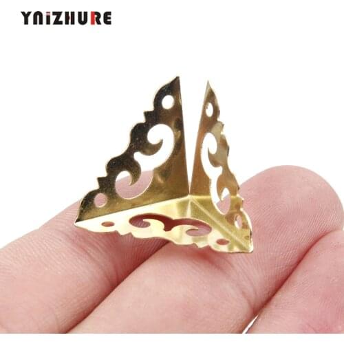 YNIZHURE Furniture corner antique decoration golden hollow Corners For Furniture Decor Triangle Rattan Carved 2.0*2.0cm,8pcs