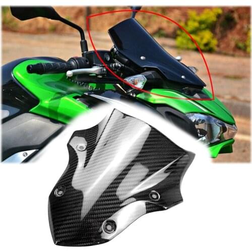 Z900 Carbon Fiber Motorcycle Front Windshield Wind Plate Deflector Screen Shield for Kawasaki Z900 2017 2018 2019