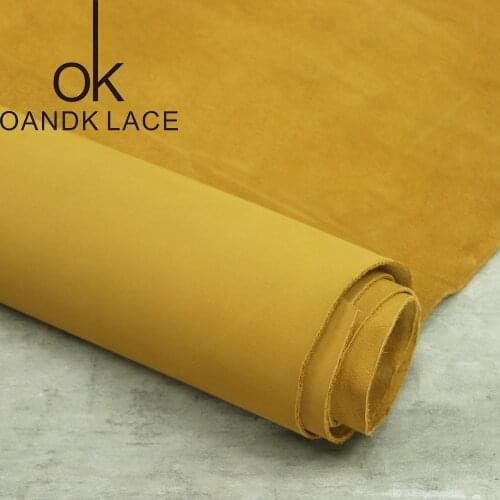 Yellow smooth head handmade DIY leather wallet leather import thickness 2.2 mm