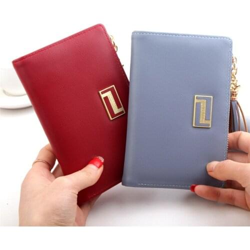 Womens Long Zipper Hasp Letterwallets Female Solid Color Pu Leather Coin Purses Ladies Multifunction Card Holder Clutch Bag