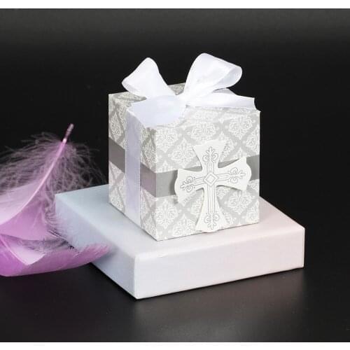 10pcs Wedding Favors And Gifts Gift Candy Boxes Christening Baby Shower Wedding Party Bomboniere Wrap Holders With Ribbons