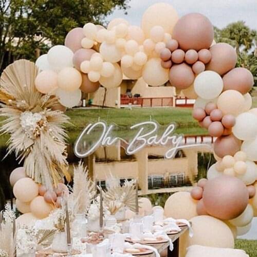 116pcs Cream Peach Balloons Garland Kit Wedding Decoration Chrome Rose Gold White Balloon Arch Birthday Party Baby Shower Decor