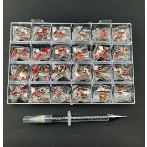 1200pc/Box Nail Rhinestones +1pc Dotting Pen Flatback Crystal Multi Shape Nail Art Decoration Glass Stones Set