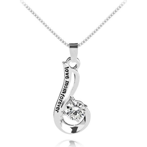 2018 Euro-American Jewelry New Charms Hook Shaped Lettering Necklace I LOVE MOM FOREVER Mothers Day Gift Pendant Necklace
