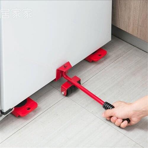 5 PCS/Set Furniture Mover Professional Transport Lifter Multifunctional Home Heavy Stuffs Moving Tools with 360° Roller Wheel