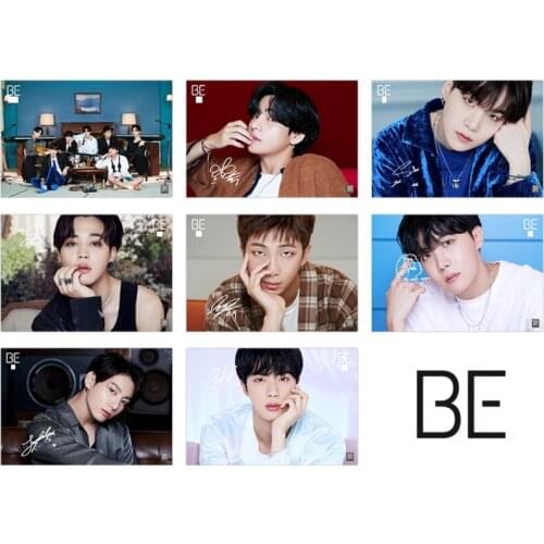 8pcs/lot Kpop Star Jimin Suga Jin V Jungkook RM Jhope BE Embossing Posters Toy Decoration 42*28.5cm