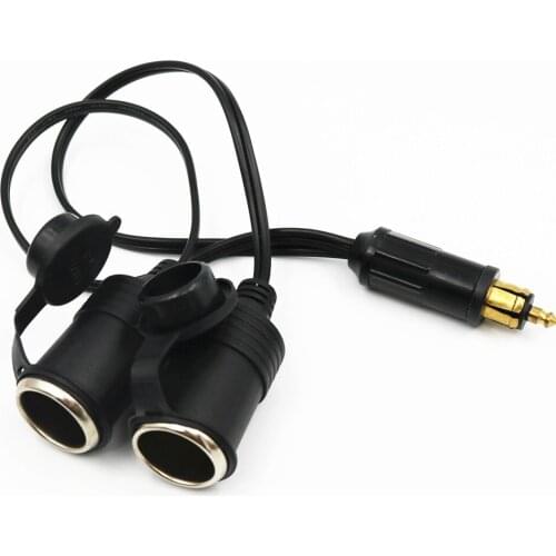 Hella(Din) to Dual Standard Cigarette Lighter Adapter - Cable extension (Not Suitable for Cars)