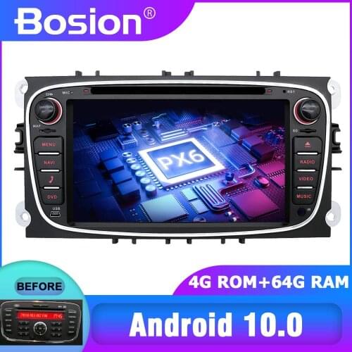 PX6 DSP 64G For Ford/Focus/S-Max/Mondeo 9/GalaxyC-Max Car Radio Multimedia Video Player Navigation GPS Android 10 with DVD 2din