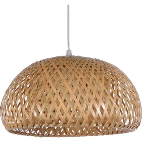 Bamboo Wicker Rattan Lampshade Hand-Woven Double Layer Bamboo e Lampshade Asian Rustic