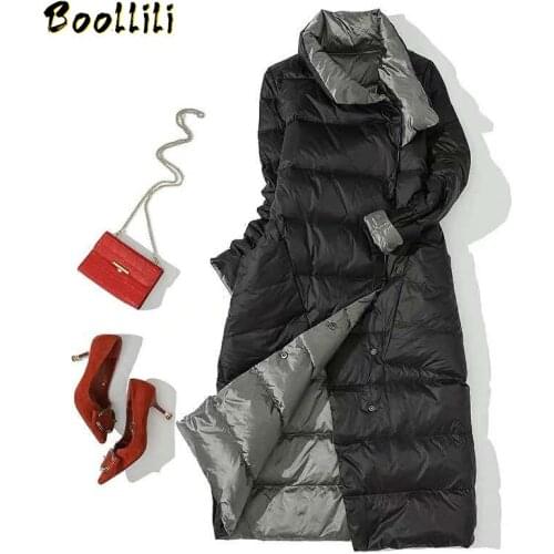 Boollili 2020 New 90% White Duck Down Jacket Women Two Side Wear Ultra Light Puffer Jacket Women Korean Warm Parka Abrigos