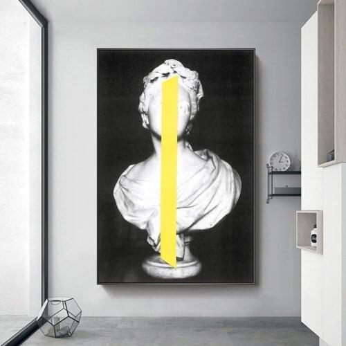 Black White Mademoiselle Clairon Sculpture Wall Art Canvas Posters and Prints Canvas Paintings Pictures for Living Room Decor