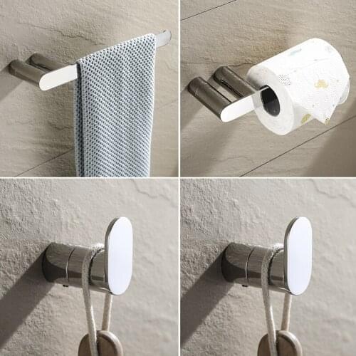 Bathroom Accessories Set Stainless Steel Polish Towel Bar Towel Ring Paper Holder Robe Hook