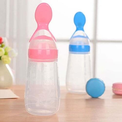 Infant Kids Spoon Baby Feeding Cup Silica Gel Feeding Cup With Spoon Food Supplement Rice Cereal Bottle Nipple Pacifier