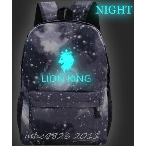 Disney Children School Backpacks The Lion King Cool Luminous Waterproof Schoolbag Student School Shoulder Bag for Boys Girls