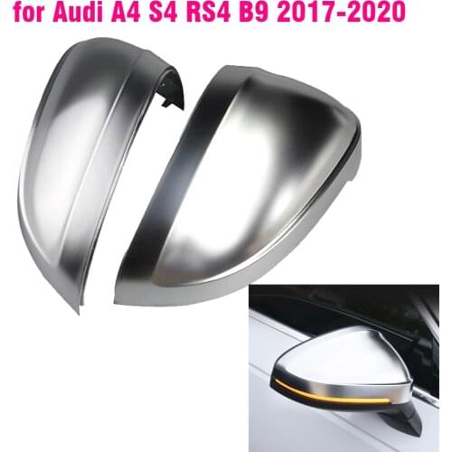 For Audi A4 A5 S4 S5 B9 Car Rearview Mirror Cover Side Wing Protect Frame Covers Trim Silver Matte Chrome Shell
