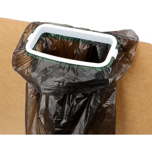 Hangable Household kitchen Tools Cupboard Door Back Trash Rack Gadgets Rubbish Bag Holder Storage Rack