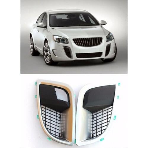 JanDeNing 2pcs Kit Car New Black Front Left + Right Bumper Fog Light Lamp Cover Grille Fit for Buick Regal/GS 2011-2016