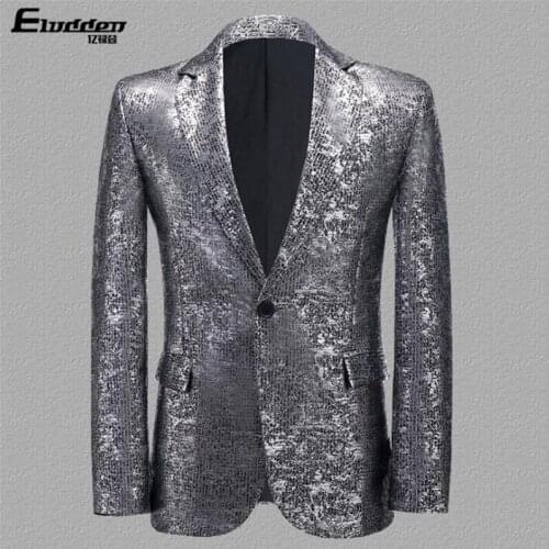 Mens bright silk suit costumes fashion traje hombre slim groomsmen dress casual multi-color blazers shiny stage male singers
