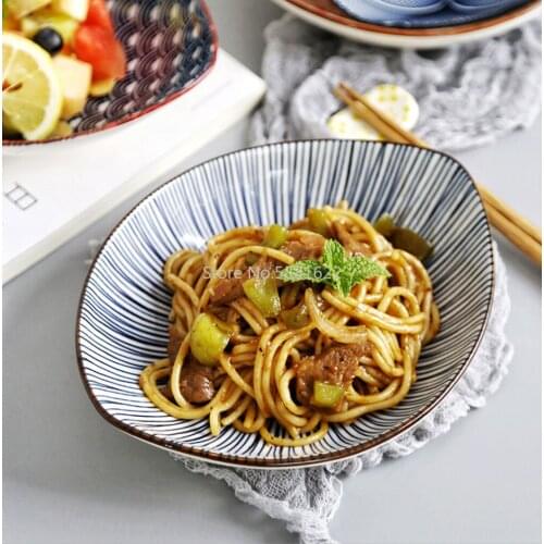20*16cm Creative Japanese-style Olive-shaped Ceramic Dish Salad Deep Dish Home Hotel Creative Soup Bowl Pasta Plate