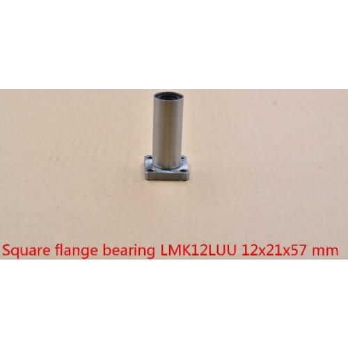 12mmx21mmx57mm LMK12LUU square flange long linear ball bearing for 12mm rod round shaft cnc 1pcs