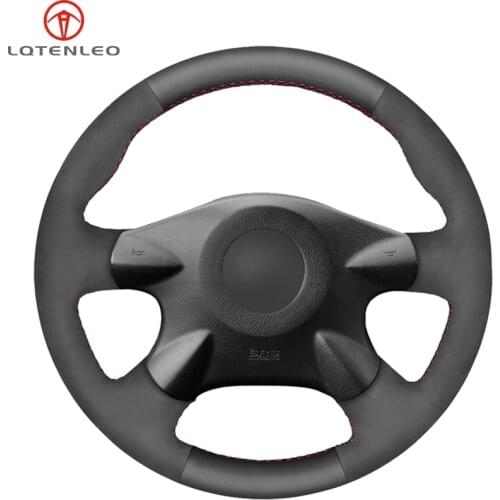 LQTENLEO Black Suede Leather Car Steering Wheel Cover For Nissan Primera Paladin Almera N16 Pathfinder X-Trail Infiniti M45