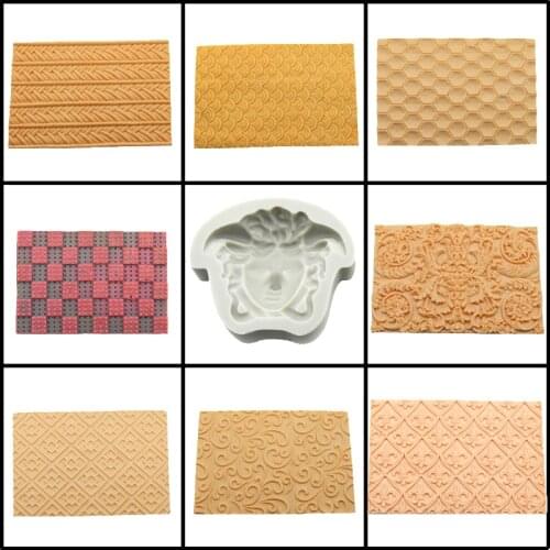 Meibum Silicone Fondant Cake Mold Party European Architectural Avatar Emboss Floral Plaid Sugar Craft Border Decorating Mould