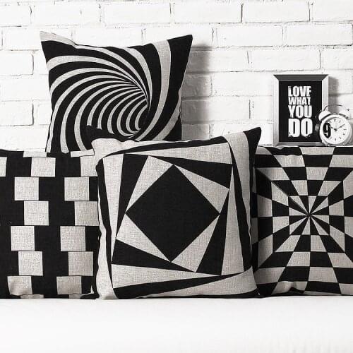 Nordic Style Cushion Cover Home Decor Geometric Pillow Case Black and white throw pillows cover decorative Cushion Cover 45x45cm