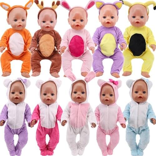 New Handmade Animal Plush Suit Doll Clothes Fit 43Cm Born Baby 18 Inch American Doll Girls Clothes Reborn Doll Accessories,Gift