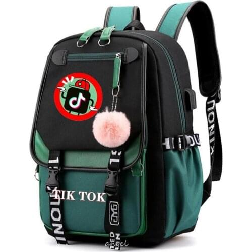 Newest Tik Tok Backpack for teens Boys Girls Tik Tok travel canvas bag Laptop Breathable backpack can USB Charging