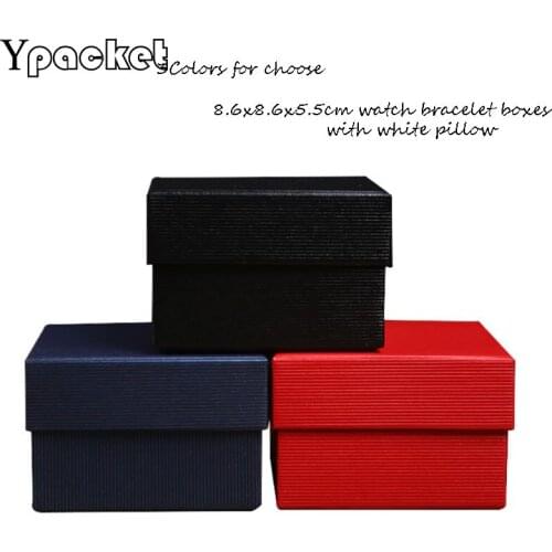Watch Display Boxes Gift Storage Packing Box 3Colors Square Jewelry Organizer Box Engagement Bracelet For Pendant 8.6x8.6x5.5cm