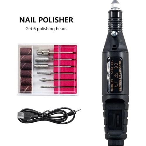 Professional Electric Nail Drill Machine Nail Files Pen Pedicure 6 Bits MillingUV LED Gel Polish Remover Nail Art Manicure Tool