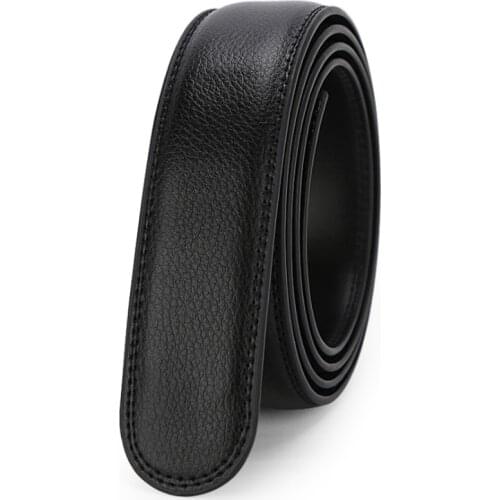 CKMN Brand Men’s Genuine Leather Black Belt Without Buckle Designer Belts Men High Quality Leather Strap For Automatic Buckle