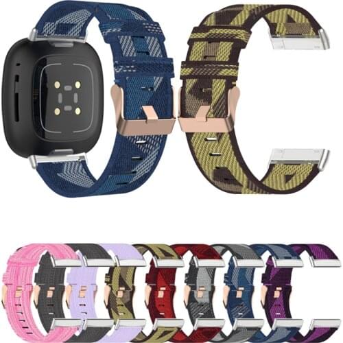 Nylon Wrist Band Bracelet For fitbit Versa3/ fitbit Sense Watchband Belt Canvas Strap For fitbit Versa 3 Smart Watch Accessories