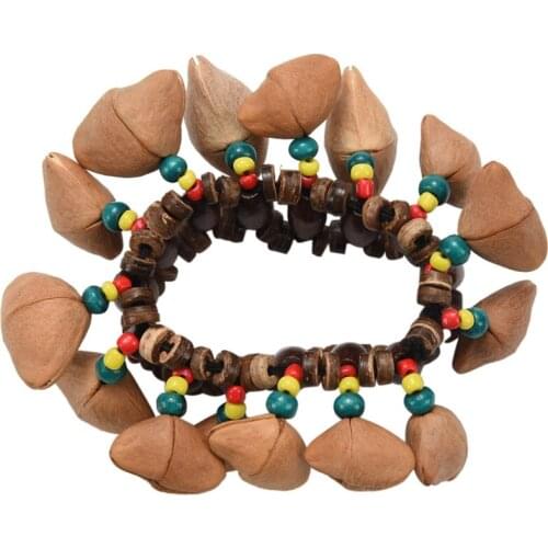 Handmade Nuts Shell Bracelet Handbell for Djembe African Drum Conga Percussion Accessories